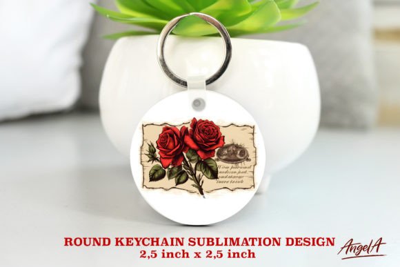 Download Round Retro Keychain, Vintage Envelope - Retro keychain Collection