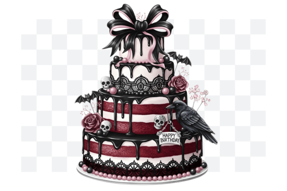 Download Gothic Coquette Birthday Cake PNG - Birthday cake Collection