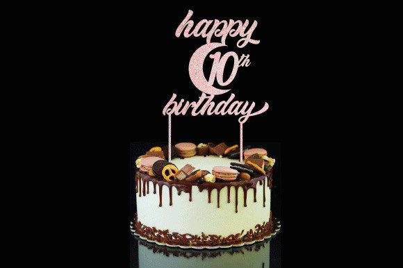 Download Happy 10th Birthday Cake Topper SVG - Birthday cake Collection