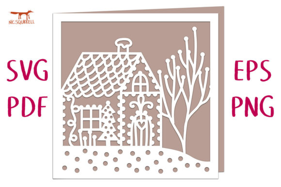 Download Gingerbread House Card SVG Cut File - Gingerbread house card Collection