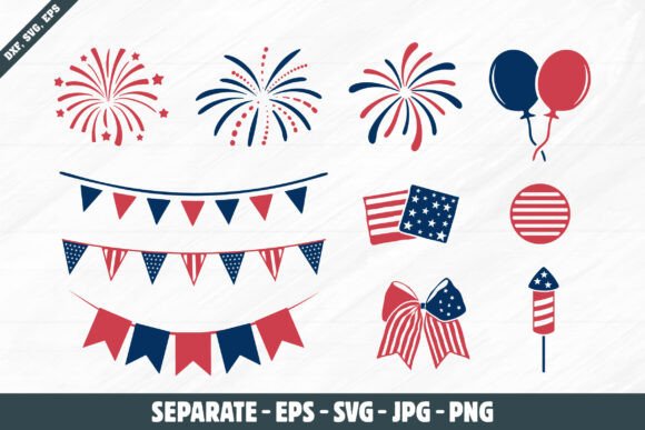 Download 4th of July Vector Set, 4th of July Svg - Vector Collection