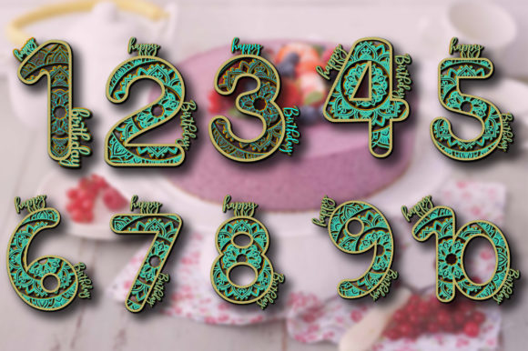 Download 1st to 10th Birthday Cake Topper Mandala - Birthday cake Collection