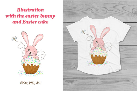 Download Rabbit and Easter Cake. Vector Illustrat - Vector Collection