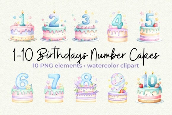Download 1-10th Birthday Cake Clipart Kawaii PNG - Birthday cake Collection