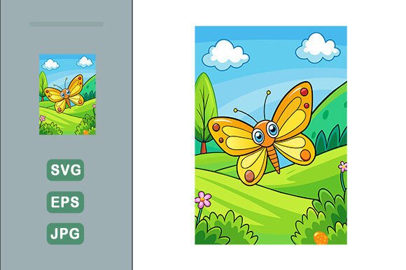 Download Butterfly Vector Landscape Background - Vector Collection