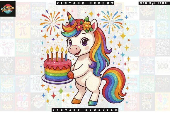 Download Unicorn with Rainbow Birthday Cake PNG - Birthday cake Collection