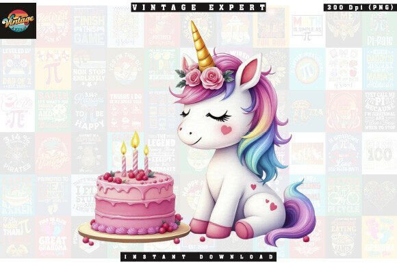 Download Cute Unicorn with Birthday Cake PNG - Birthday cake Collection