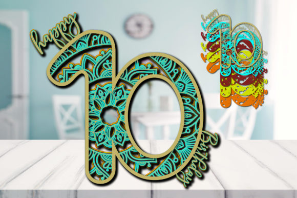 Download 10th Birthday Cake Topper Mandala 3D - Birthday cake Collection