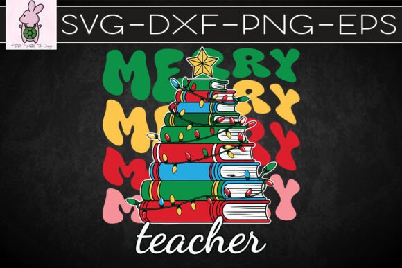 Download Merry Teacher Christmas Books SVG - Premium Resources