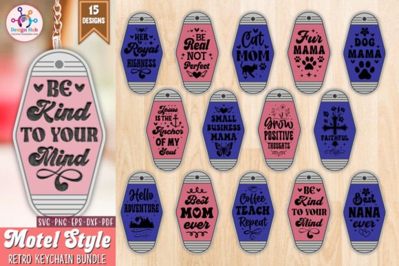 Download Motel Style Retro Keychain Bundle - Retro keychain Collection